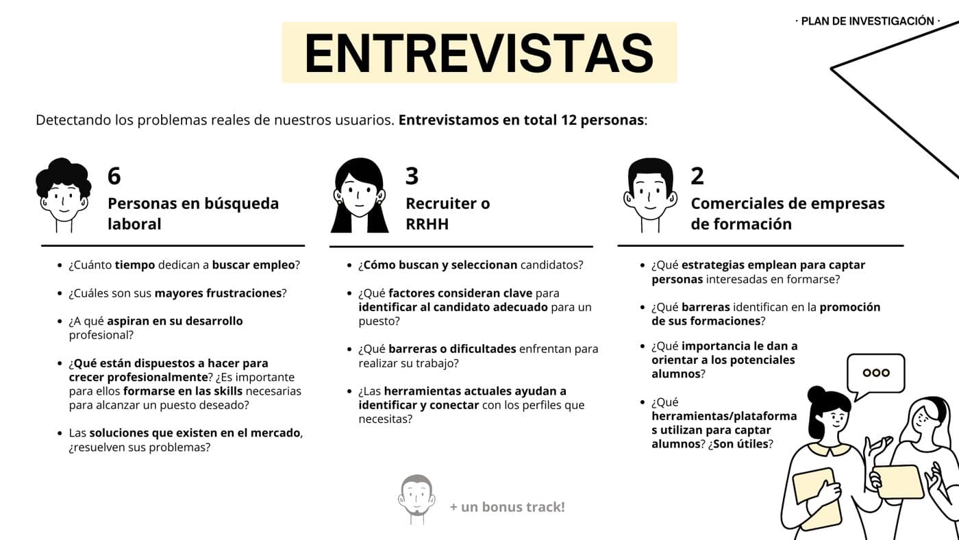 Interviews slide, in Spanish